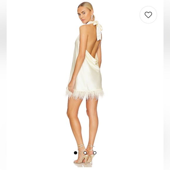 WeWoreWhat Halter Mini Dress w/Feathers - Picture 2 of 4